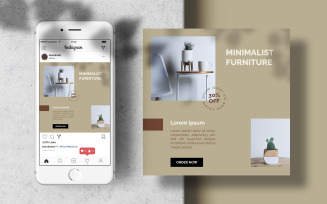 Minimal Furniture Template Instagram Post Banner Social Media