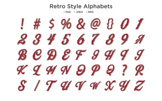Retro Style Alphabet, Abc Typography