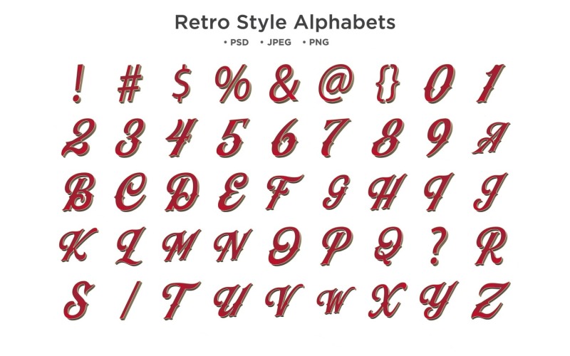 Retro Style Alphabet, Abc Typography Illustration