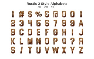 Rustic 2 Style Alphabet, Abc Typography