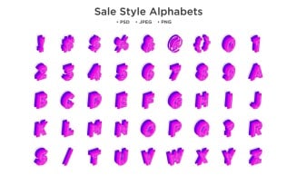 Sale Style Alphabet, Abc Typography