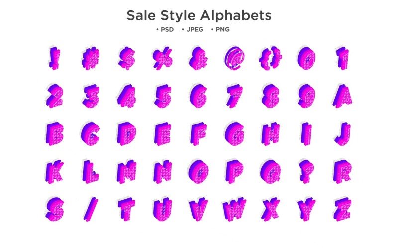 Sale Style Alphabet, Abc Typography Illustration