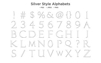 Silver Style Alphabet, Abc Typography