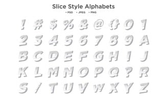 Slice Style Alphabet, Abc Typography