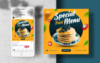 Special Food Menu Instagram Post Banner Template Social Media