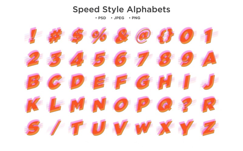 Speed Style Alphabet, Abc Typography Illustration