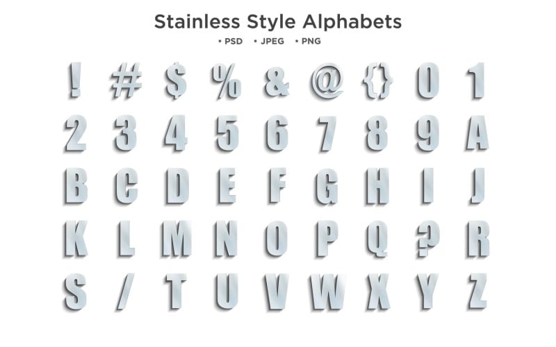 Stainless Style Alphabet, Abc Typography Illustration