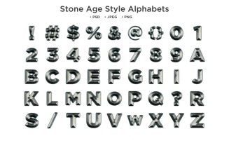 Stone Age Style Alphabet, Abc Typography