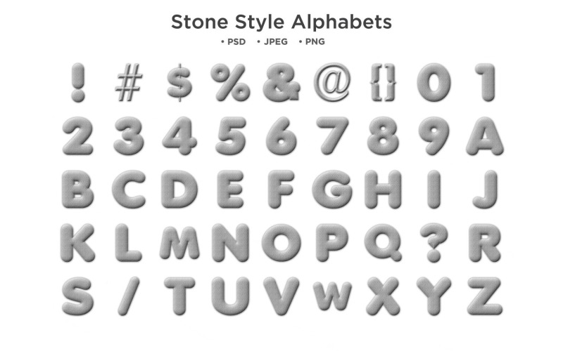 Stone Style Alphabet, Abc Typography Illustration