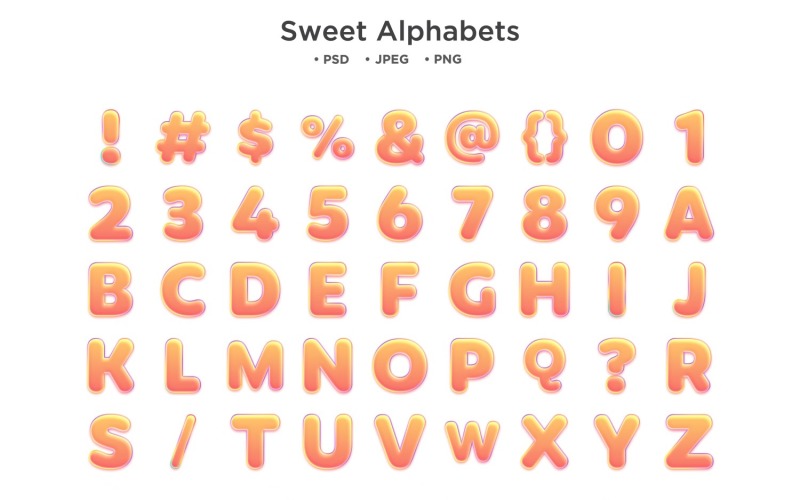 Sweet Text Style Alphabet, Abc Typography Illustration
