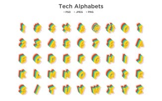 Tech Style Alphabet, Abc Typography