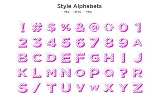 Text Style Alphabet, Abc Typography