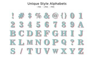 Unique Style Alphabet, Abc Typography