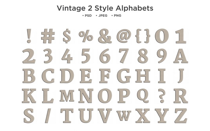 Vintage 2 Style Alphabet, Abc Typography Illustration