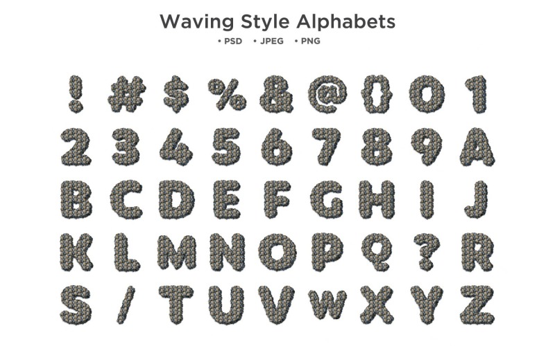 Waving Style Alphabet, Abc Typography Illustration