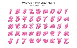 Women Style Alphabet, Abc Typography