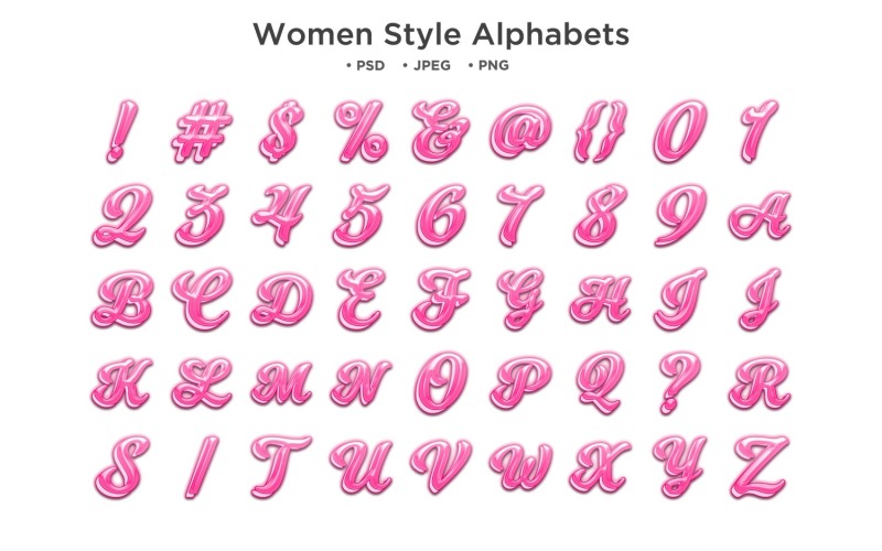 Women Style Alphabet, Abc Typography Illustration