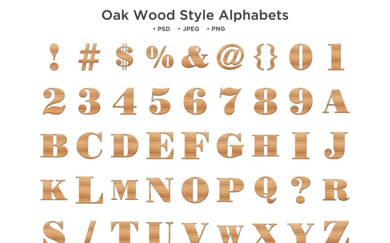 Wood text Style Alphabet, Abc Typography Illustration