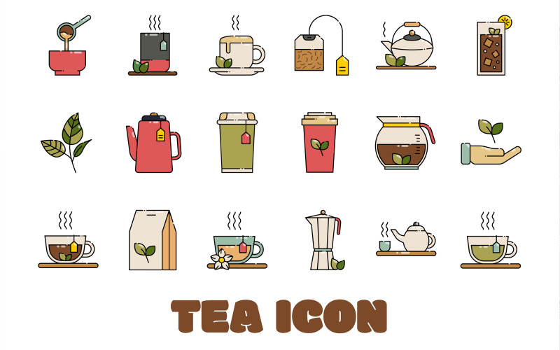Afternoon Tea Iconset Template Icon Set