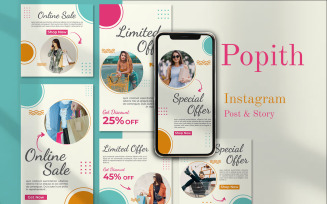 POPITH- Social Media Post and Story Template for Instagram