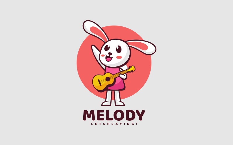 Beautiful Bunny Cartoon Logo Logo Template