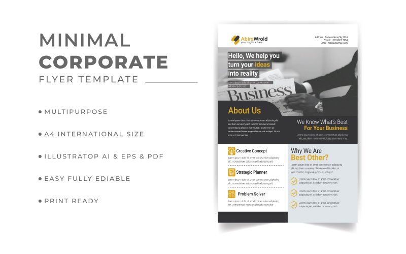 Template #193312 Flyergraphicdesignflyersbrandingdesignbrochureflyer Templatetemplateminimal Webdesign Template - Logo template Preview