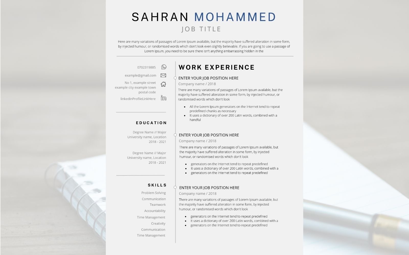 Template #193373 Resume Template Webdesign Template - Logo template Preview
