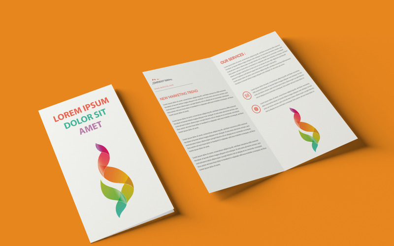 Bi Fold Brochure Design Template Corporate Identity