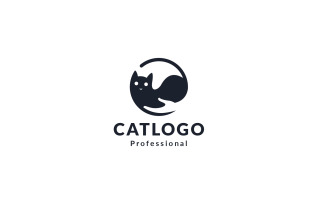 Creative Cat Logo Template with Holding Hand
