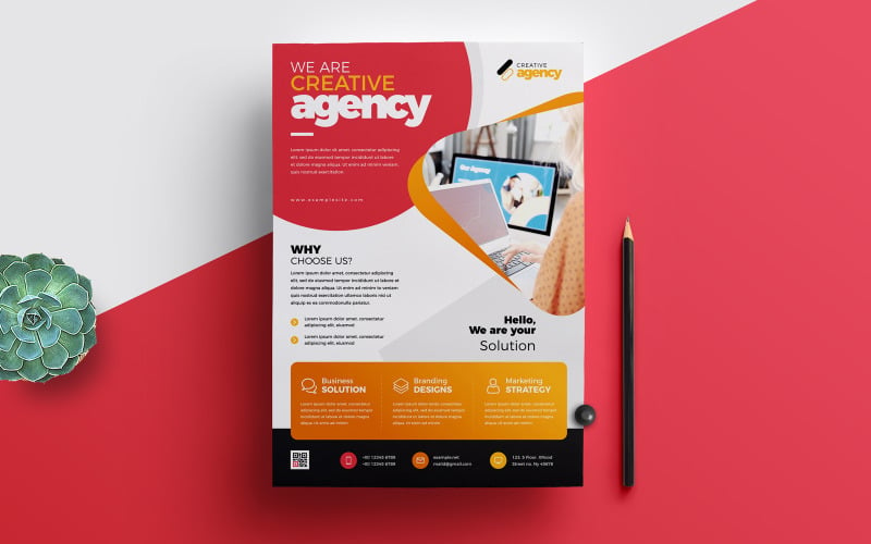 Creative Flyer Red With Orange Accent Corporate Identity