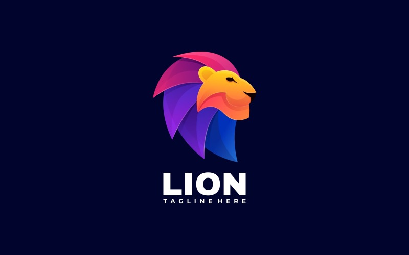 Lion Gradient Colorful Logo Logo Template