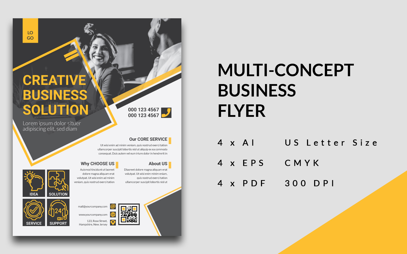 Template #193511 Conceptcreativebusinessflyercorporateidentitytemplatemultipurposeuniquecompanyagencypostermarketingadvertisementdesignhandoutleafleta4ideasupport  Webdesign Template - Logo template Preview