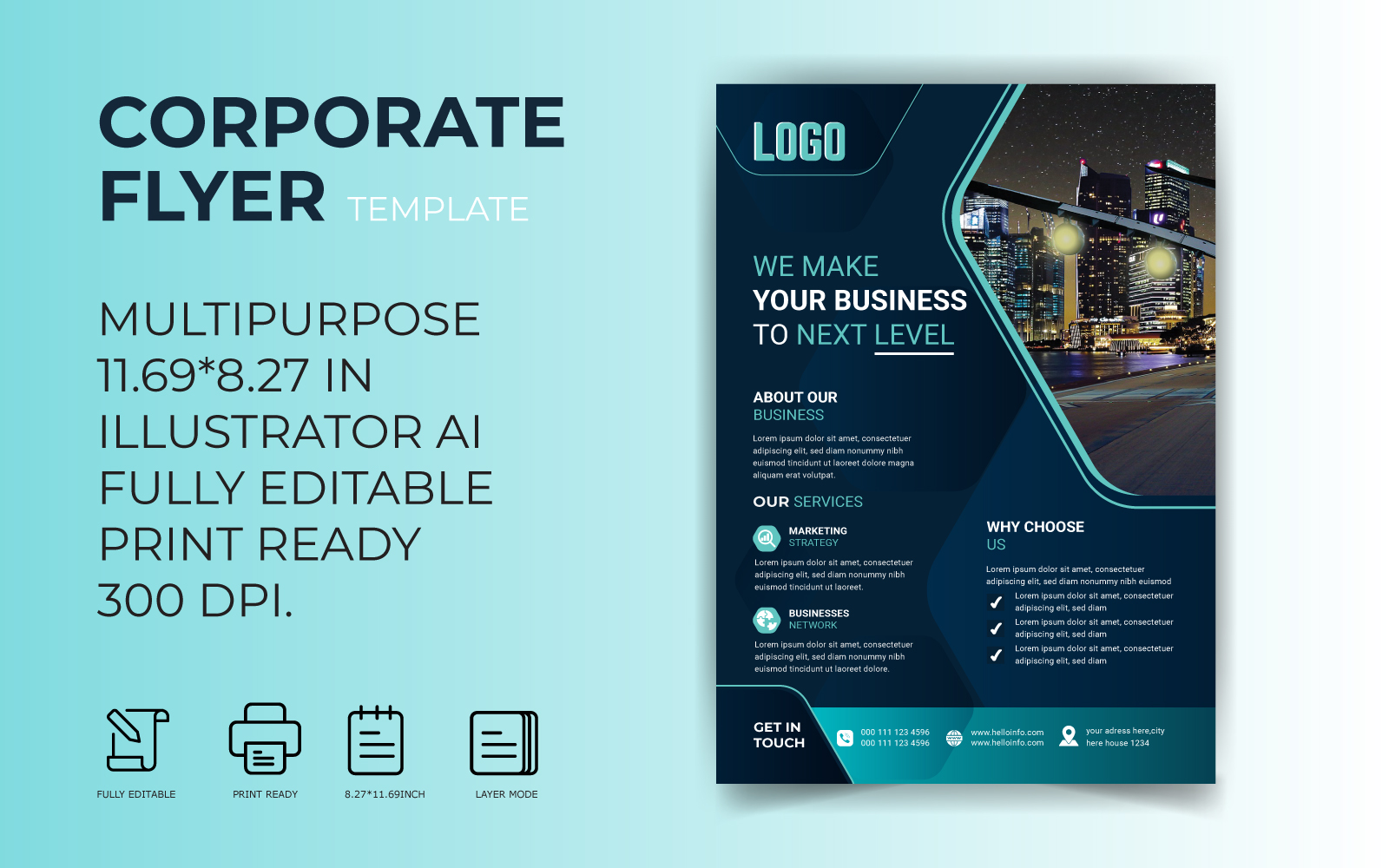 Template #193514 Flyercorporate Flyerflyer Webdesign Template - Logo template Preview