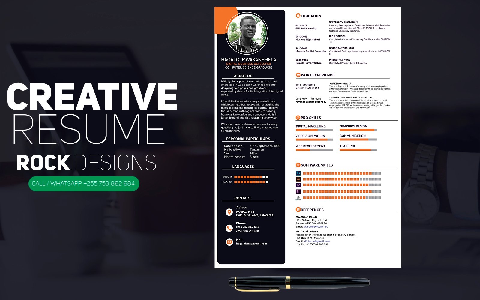 Template #193527 Printable Resumeattractiveprintable Webdesign Template - Logo template Preview