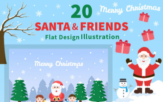 20 Christmas Background, Santa Claus Vector