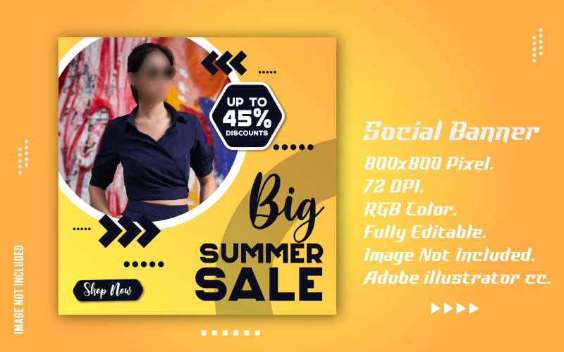 Big Summer Sale Offer Ads Banner Social Media