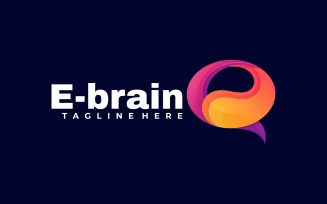 Brain Gradient Logo Style