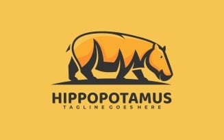 Hippopotamus Simple Mascot Logo