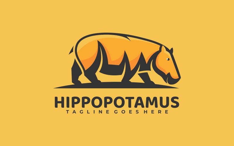 Hippopotamus Simple Mascot Logo Logo Template