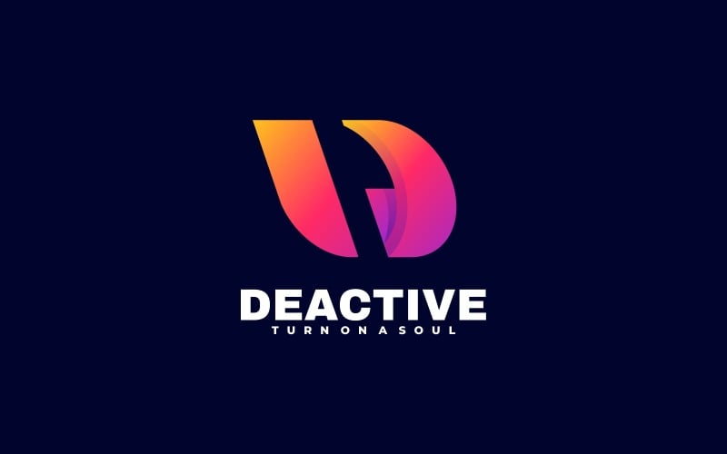 Letter D Deactive Gradient Logo Logo Template