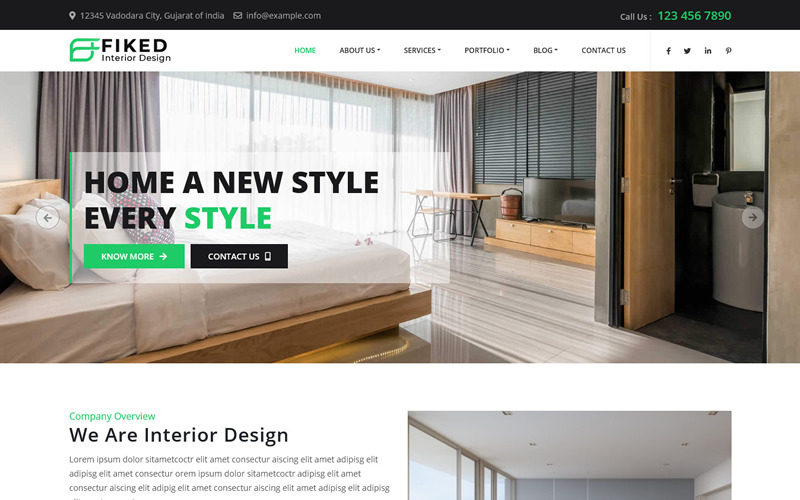 Fiked - Interior Design HTML5 Template Website Template