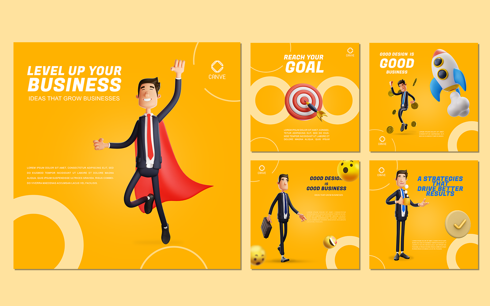 Elegant Success Business Templates For Social Media