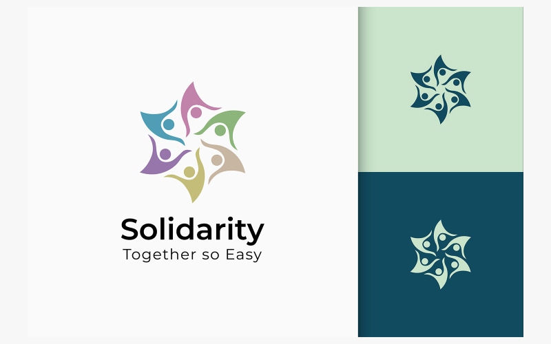 Charity Logo in Hand Represent Peace Logo Template