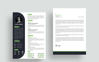 Clean Minimal Dark Gray Resume Template with Cover Letter