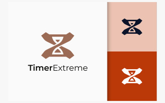 Clock Logo in Hourglass Shape