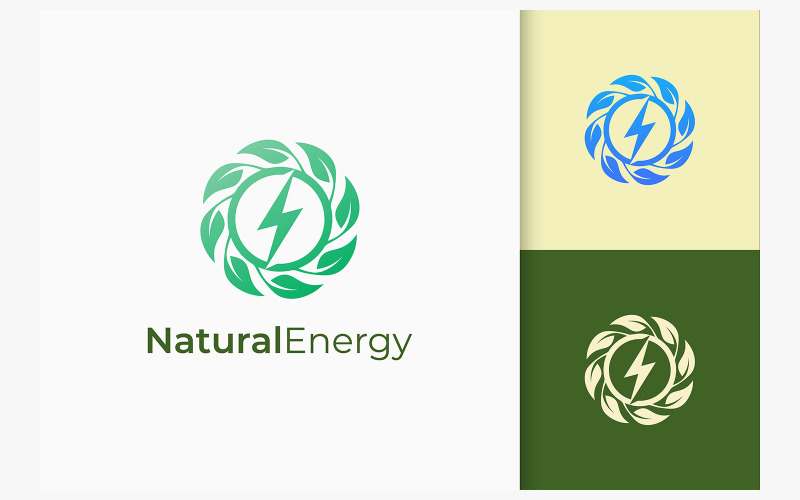 Flower Logo in Leaf and Lightning Shape Logo Template