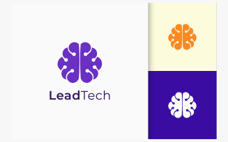 Genius or Smart Logo in Brain Shape