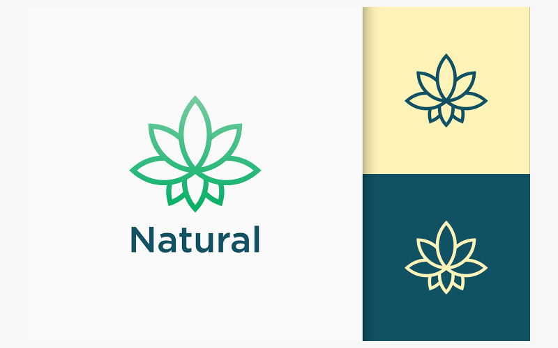 Leaf or Cannabis Pictorial Logo Logo Template
