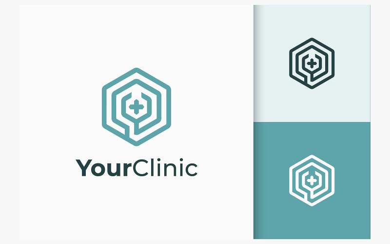 Clinic or Apothecary Logo in Stethoscope Logo Template