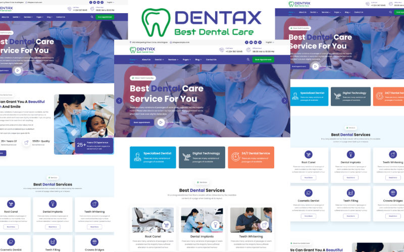Dentax - Dentist & Dental Clinic HTML5 Template Website Template